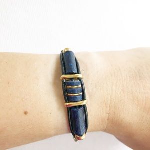 NWOT - Bracelet, leather, stone & glass beads